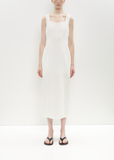 Cotton Linen Gabarine Dress — White