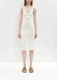 Compact Knit Short Tank Dress — White