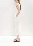 Cotton Linen Gabarine Dress — White