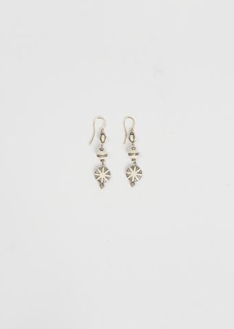 Globetrotter White Enamel Diamond Earring