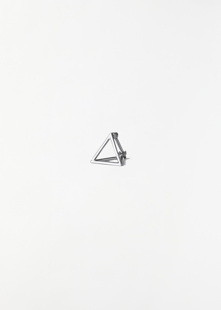 White Gold Triangle Earring 10