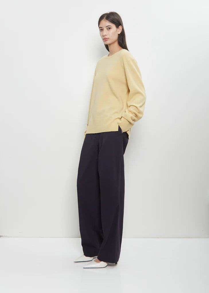 Cashmere Crewneck Sweater — Soft Yellow