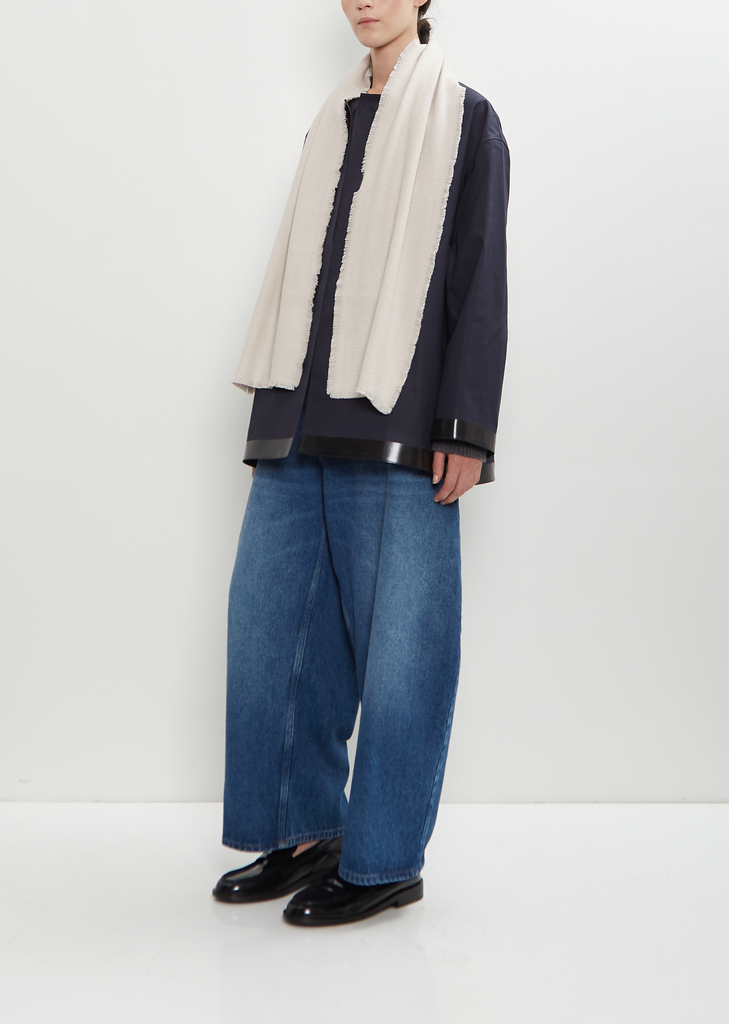 Four Sided Fringe Cashmere Scarf — Moonbeam