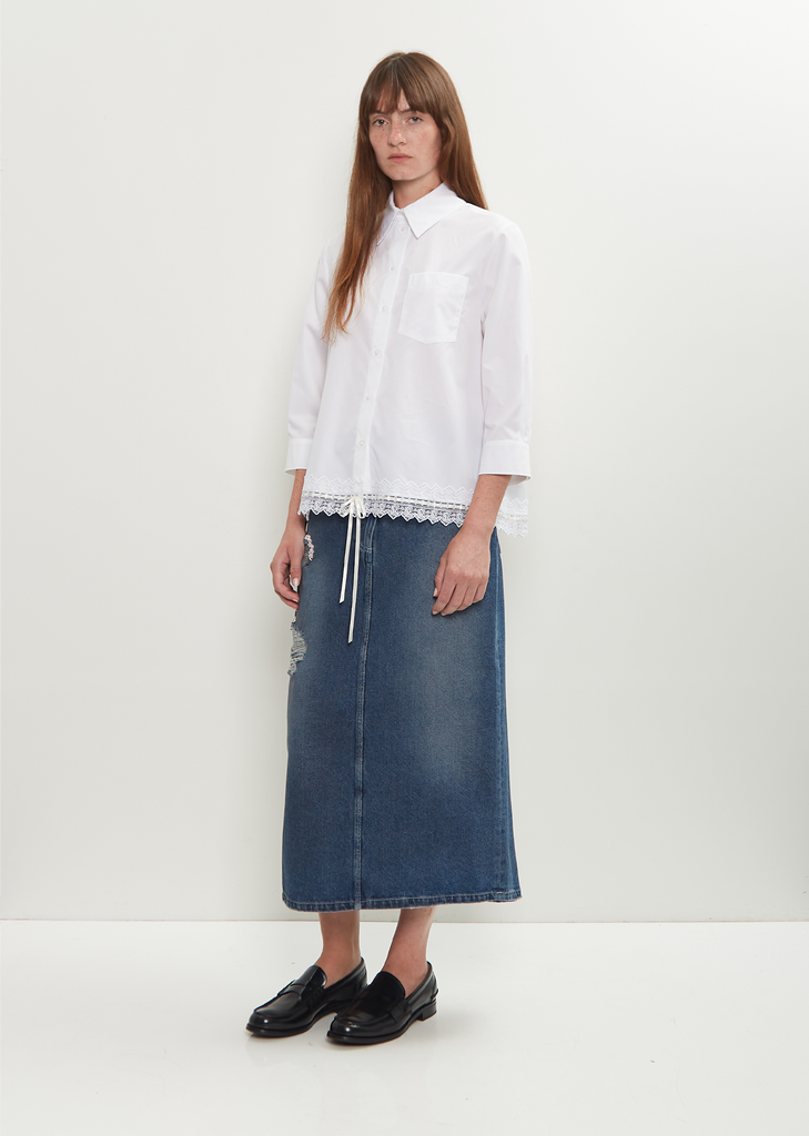 Cotton Ribbon Trim Shirt