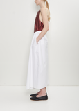 Cotton Poplin Tulip Pleated Skirt