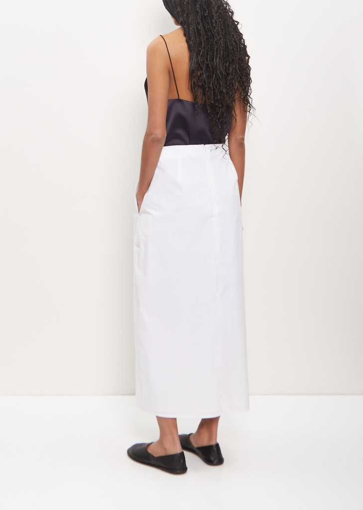 Cotton Poplin Tulip Pleated Skirt