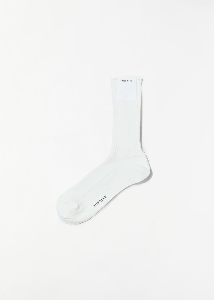 Giza Cotton High Gauge Socks — White