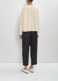 Linen Cashmere Silk Deep Raglan Easy Sweater — Ivory