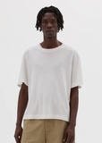 Cotton Linen Simple T-Shirt  — White