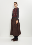 Sock Cotton Wool Knit Cardigan — Wine