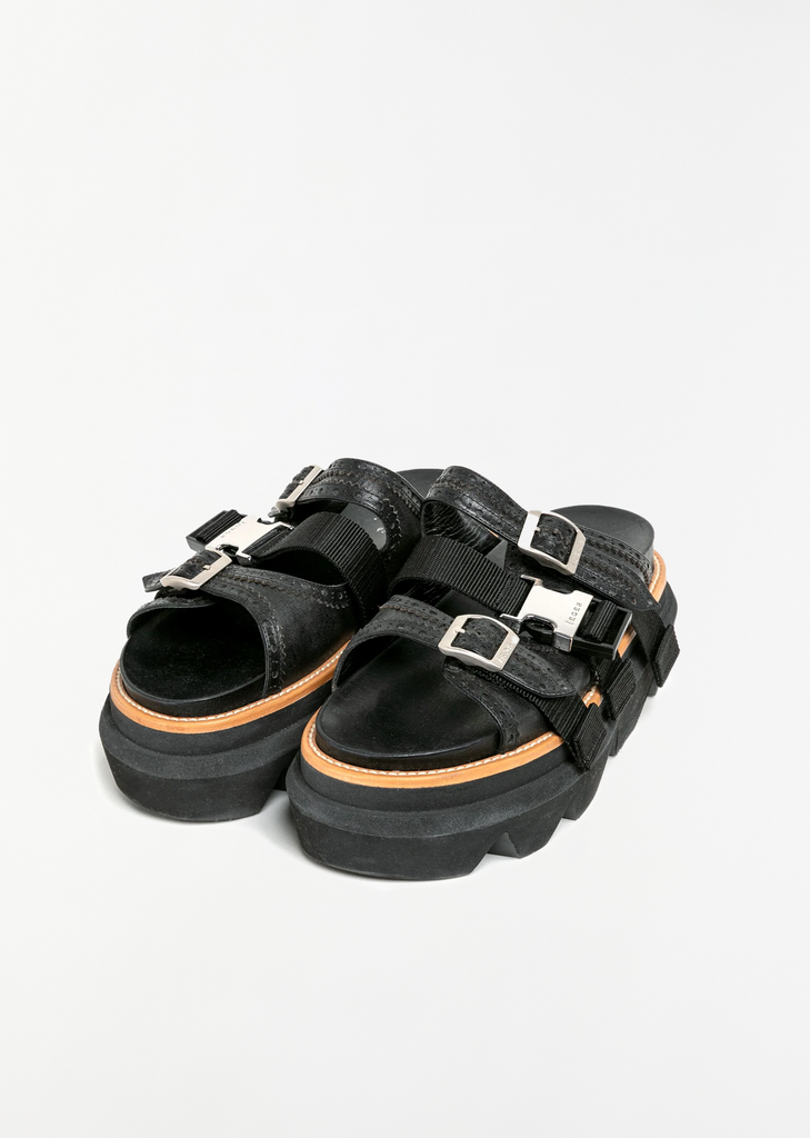 Wingtip Leather Sandals
