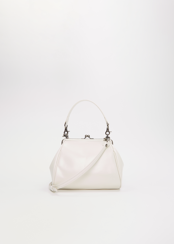 Leather Metal Clasp Shoulder Bag
