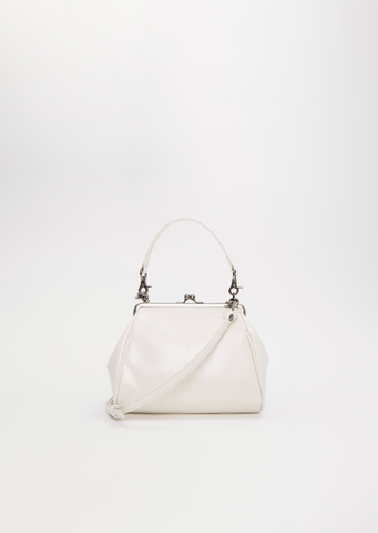 Leather Metal Clasp Shoulder Bag