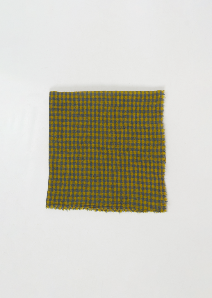 Check Small Cashmere Scarf — Dark Turquoise Oil