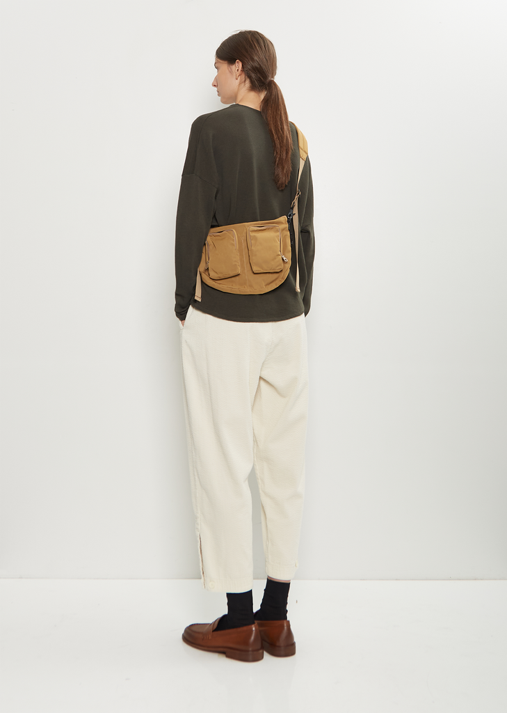 Technical Gabardine Bodybag, Small — Beige