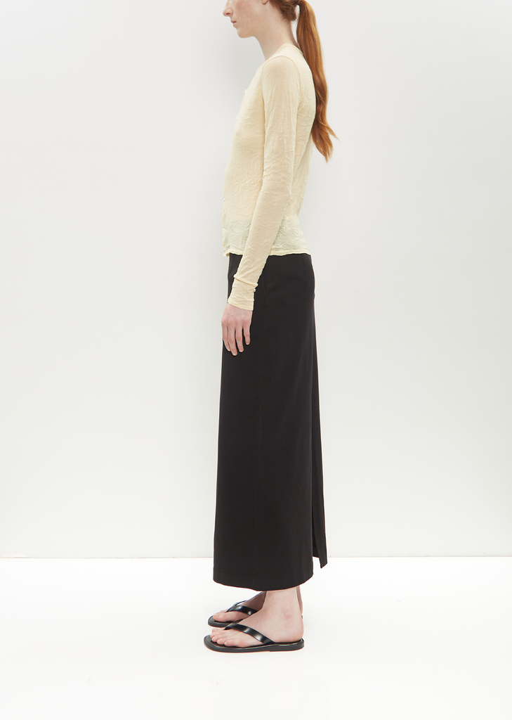Wrinkled Wool Knit Cardigan — Pale Yellow