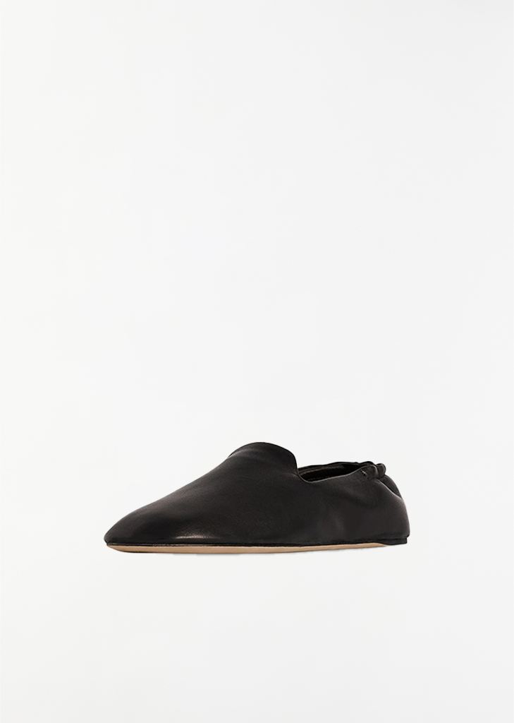 Casa Leather Slipper — Black