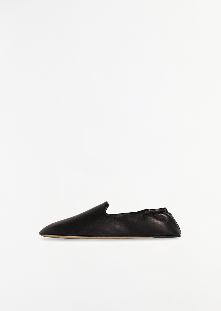 Casa Leather Slipper — Black