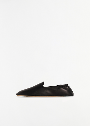 Casa Leather Slipper — Black