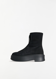 Zipped Suede Boot I — Black