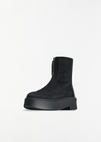 Zipped Suede Boot I — Black