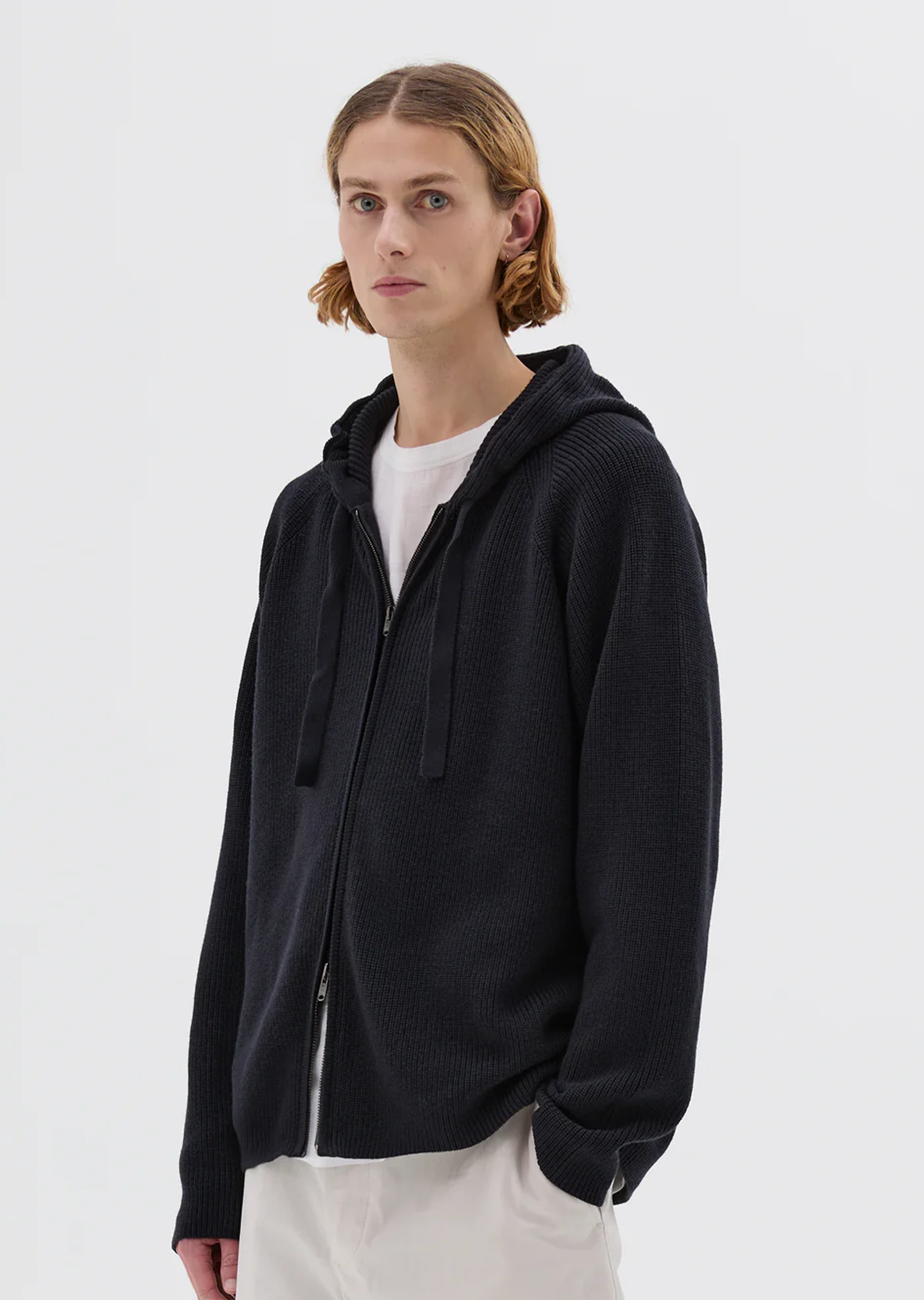 Merino Wool Zip Through Hoodie – La Garçonne Merino Wool Zip Through Hoodie – La Garçonne