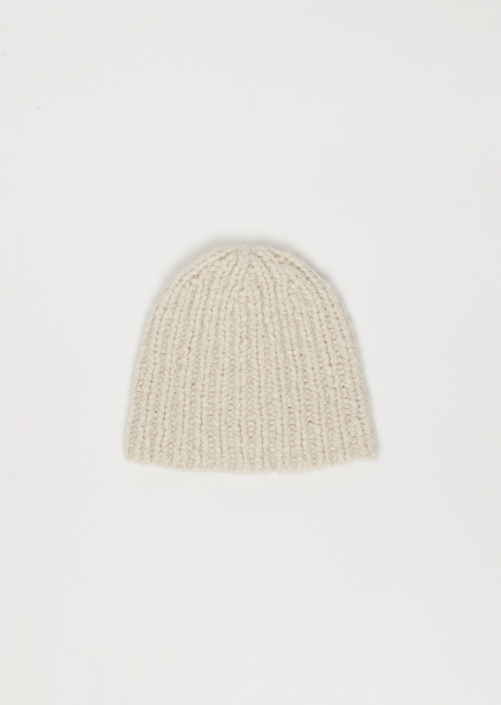 Zuri Cashmere Silk Beanie — Ivory / Latte