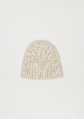 Zuri Cashmere Silk Beanie — Ivory / Latte