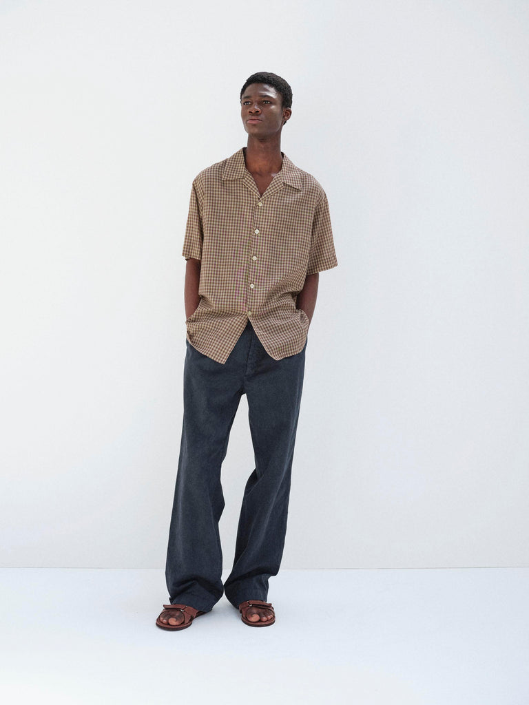 Airy Light Cotton Check Half Sleeved Shirt