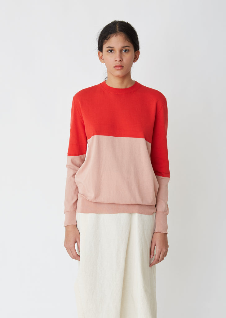 Agneta Color Blocked Cotton Sweater