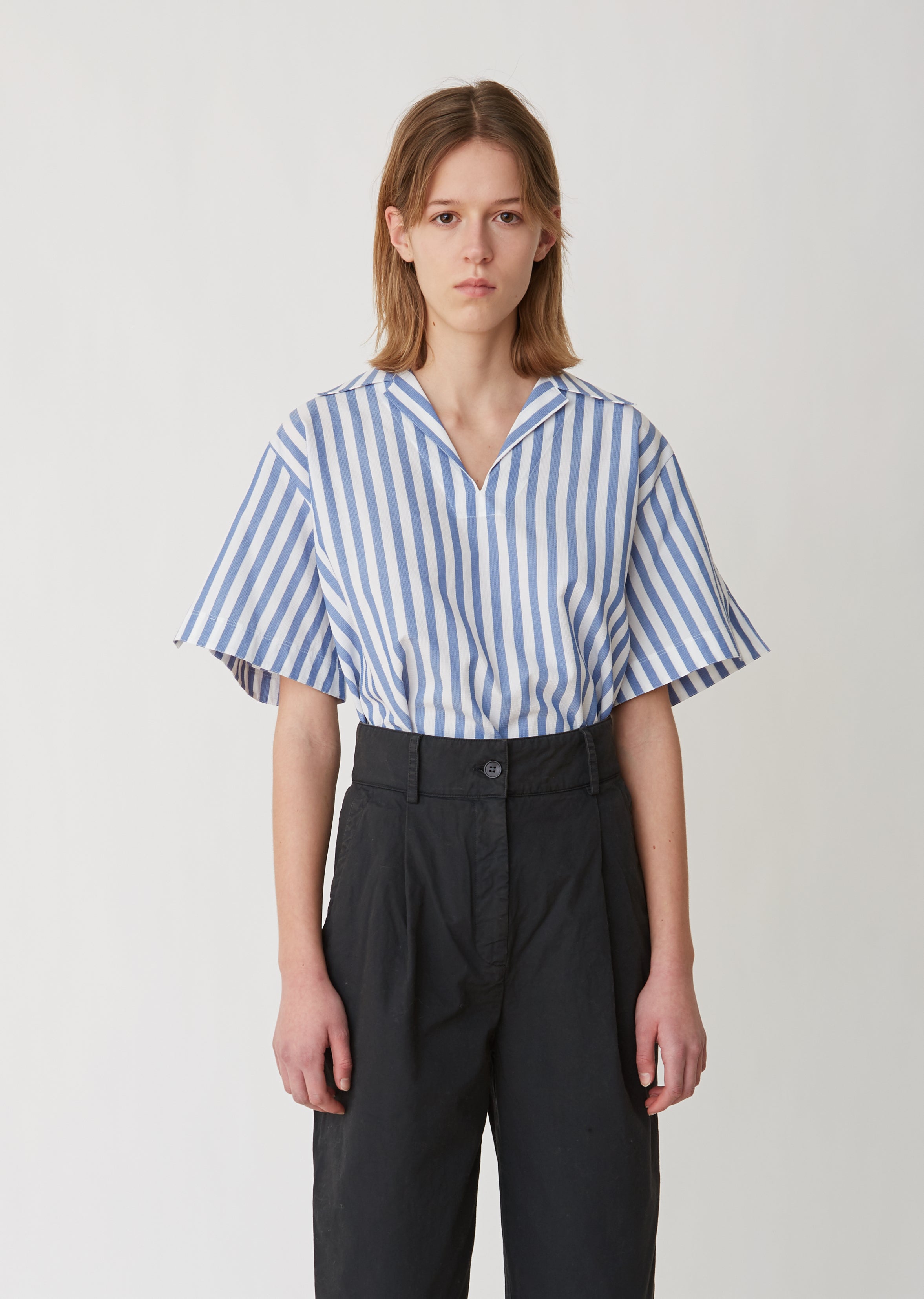 Sasha Striped Waffle Shirt by Acne Studios- La Garçonne