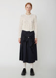 Gabardine Tie Front Skirt