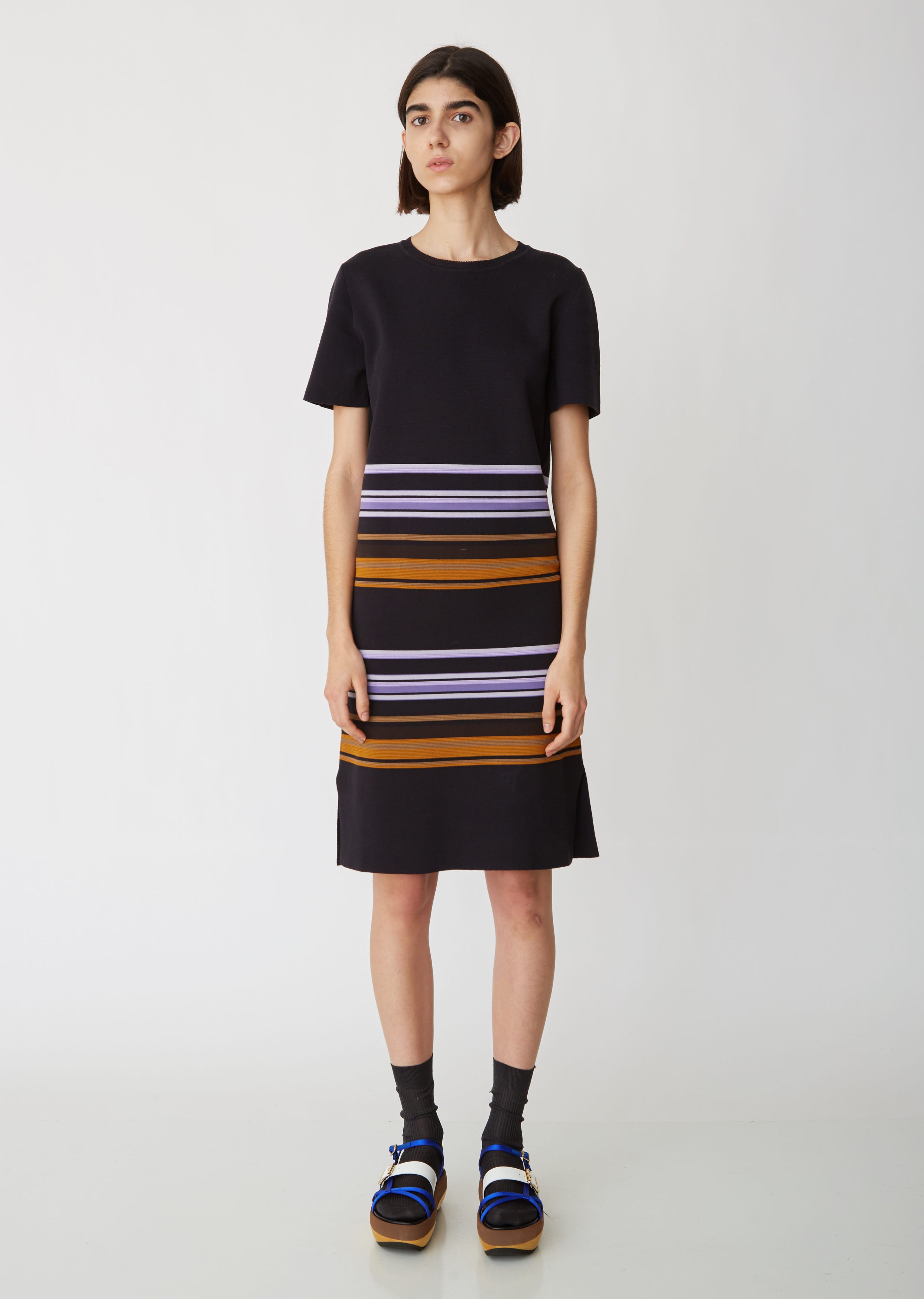 marni knit dress Marni - Yellow Ribbed Dress With Turtle Neck - Dresses - Woman