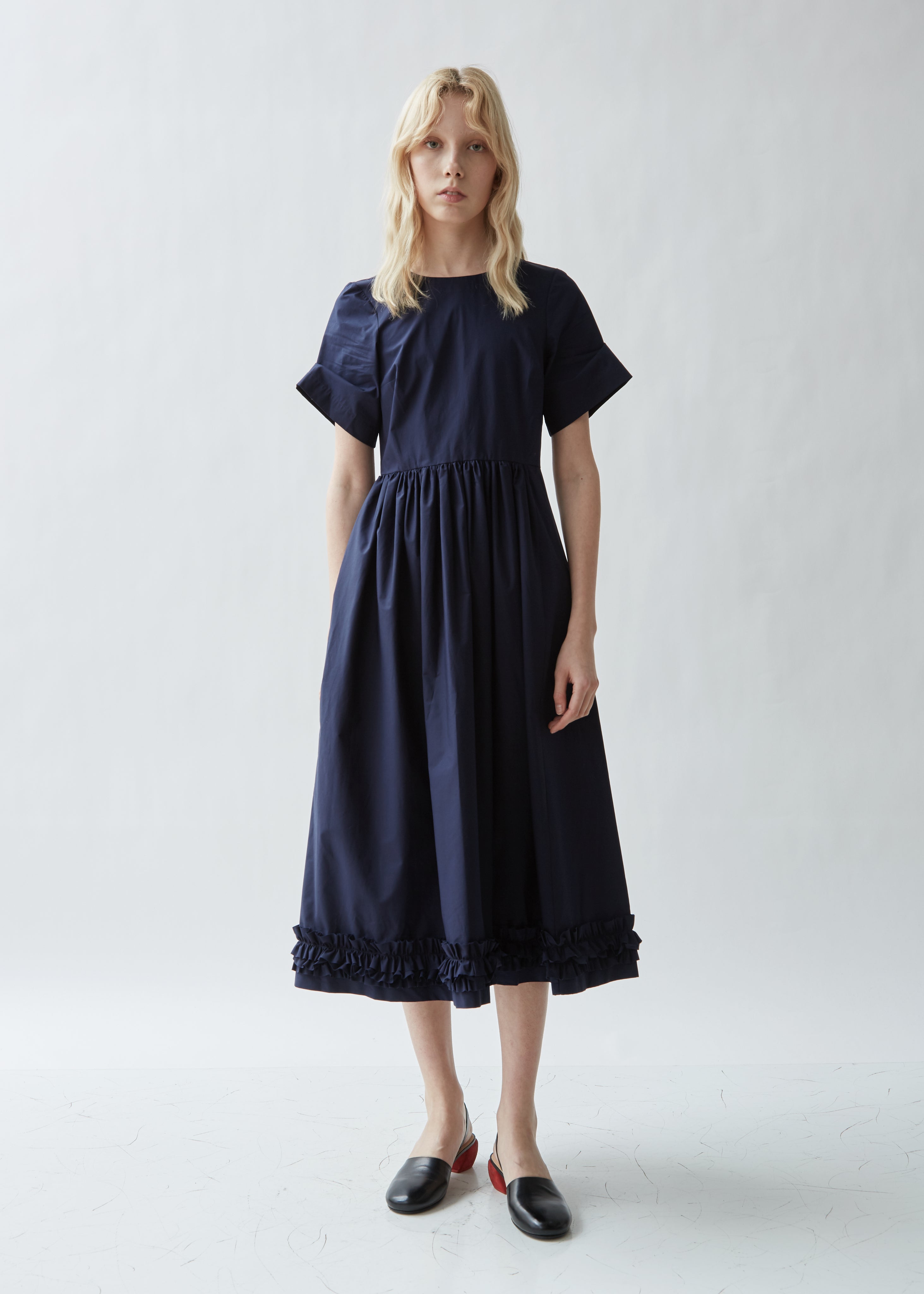Erika Cotton Poplin Ruffled Dress La Garonne Erika Cotton Poplin Ruffled Dress La Garonne