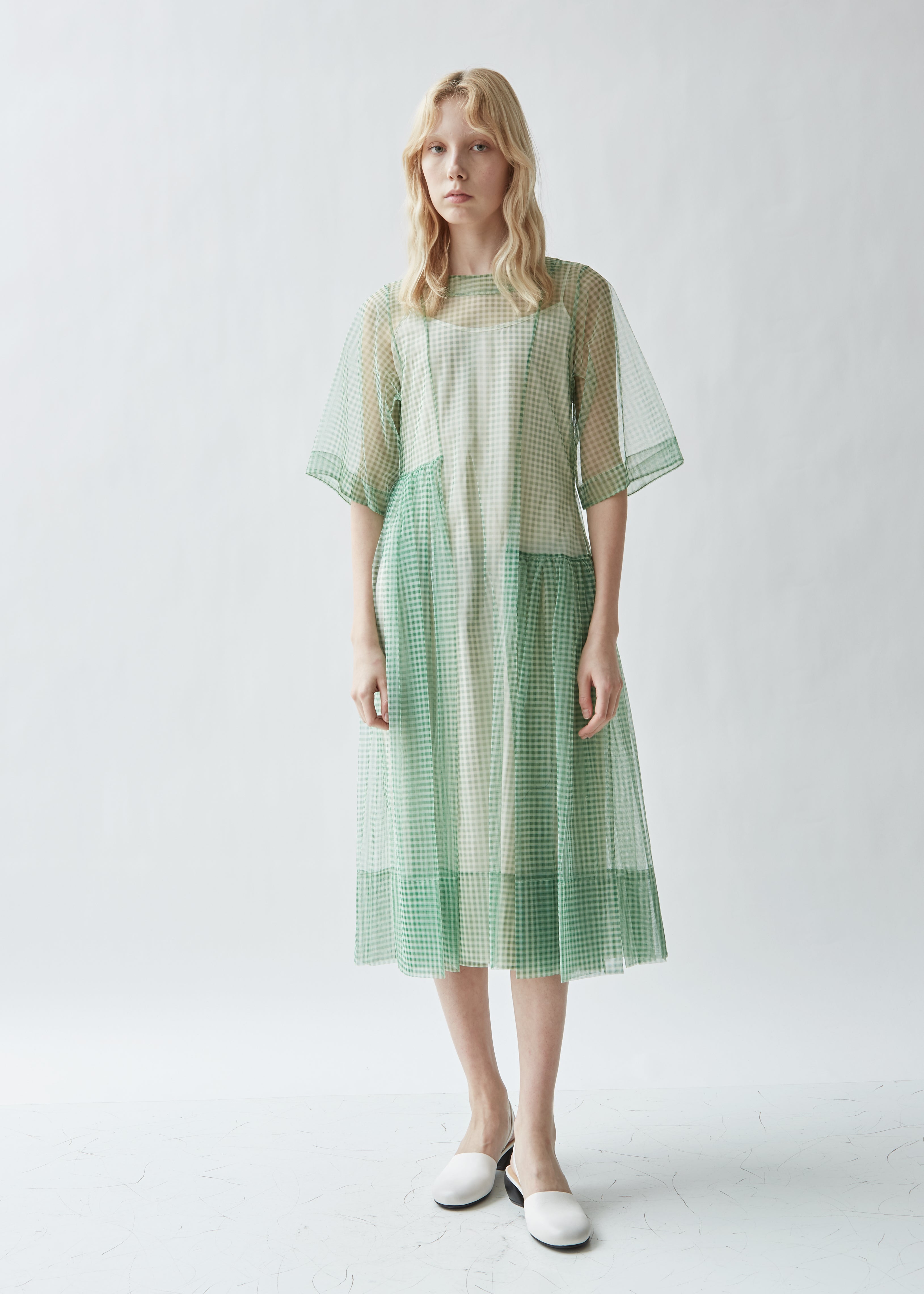 Mid-length dress Molly Goddard Green size 8 UK in Synthetic