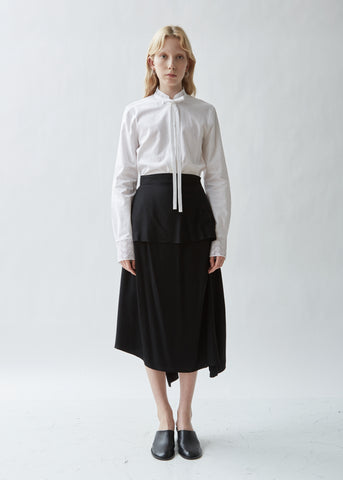 Asymmetric Skirt With Draped Ties