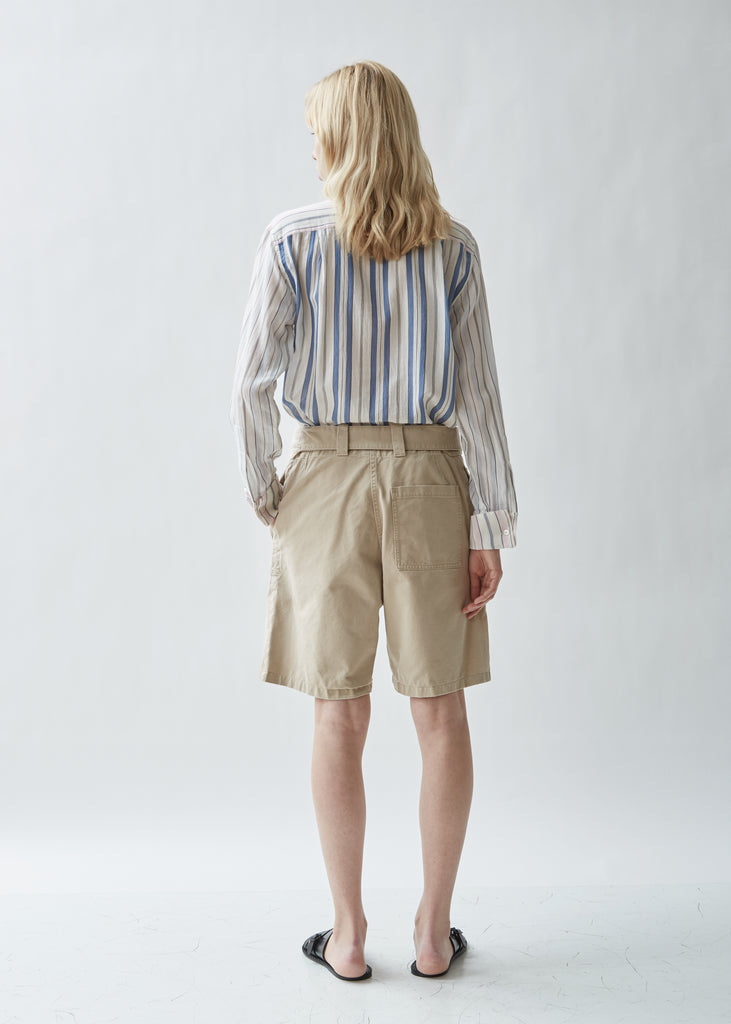 Fold Front Cotton Utility Shorts