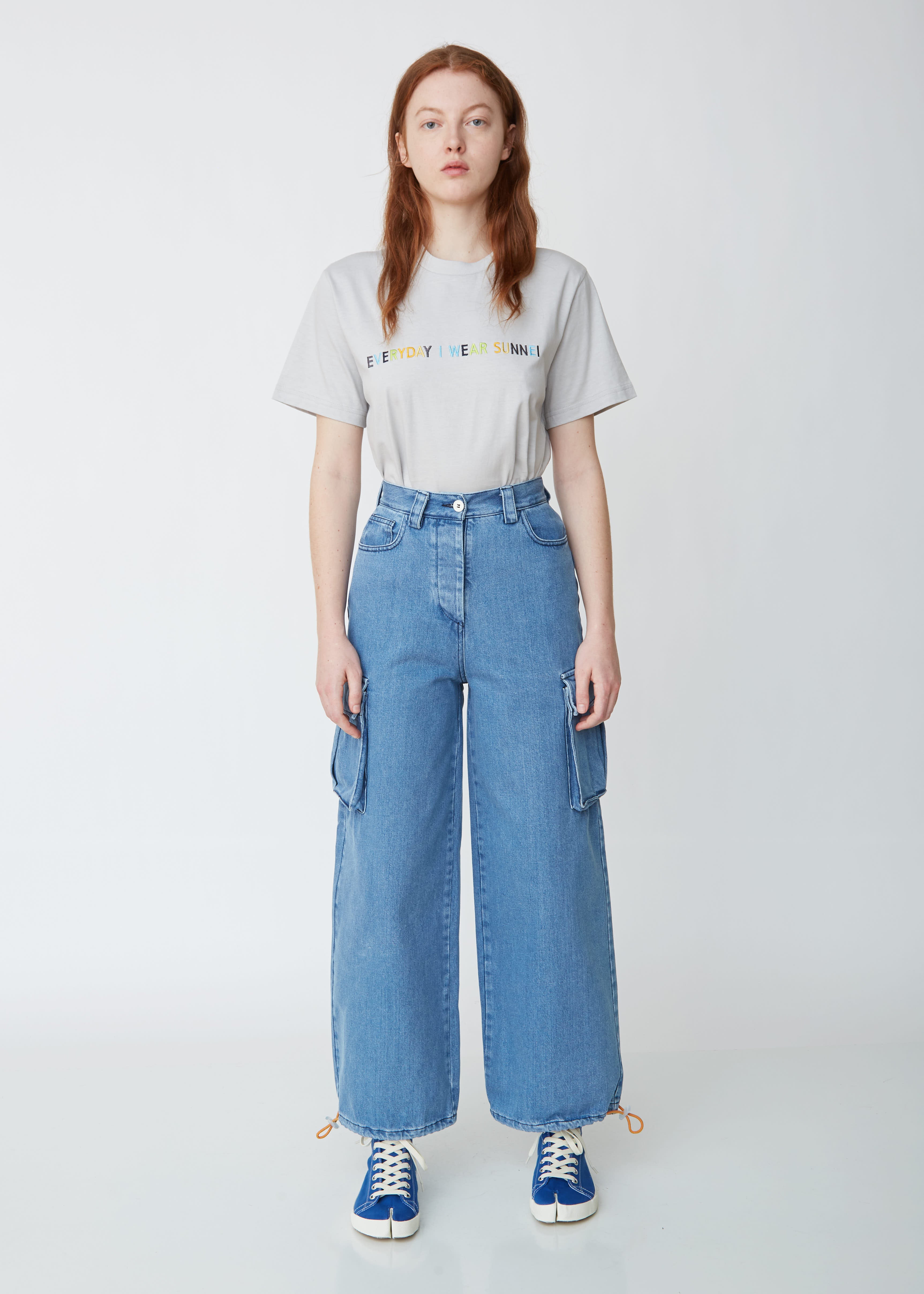 Washed Denim Cargo Pants – La Garçonne