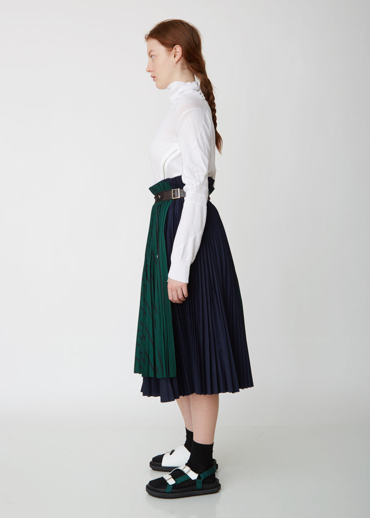 Stripe Shirting Wrap Skirt