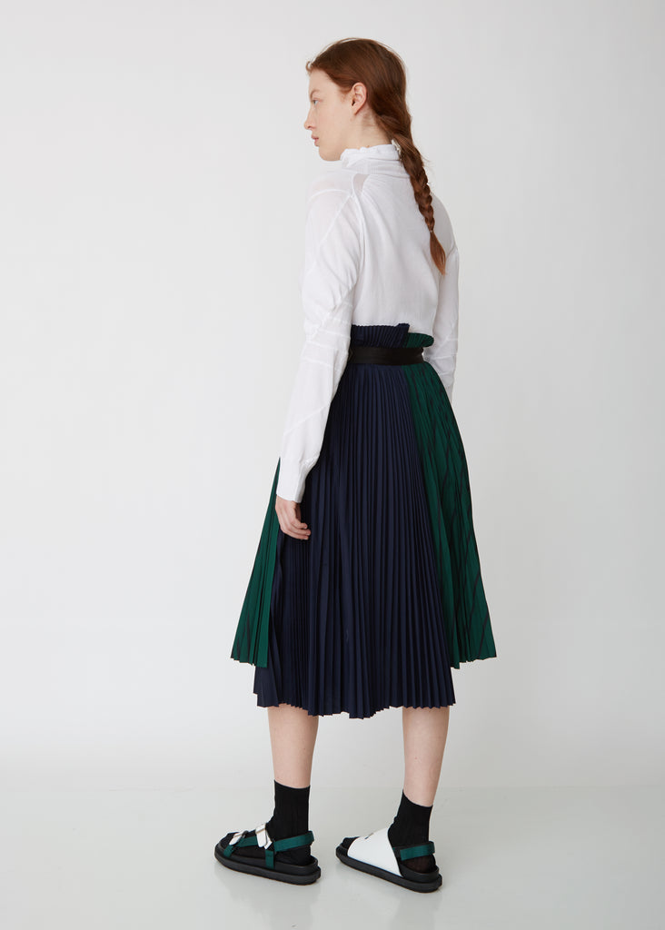 Stripe Shirting Wrap Skirt