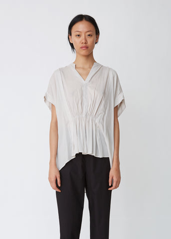 Pleated Jersey Blouse