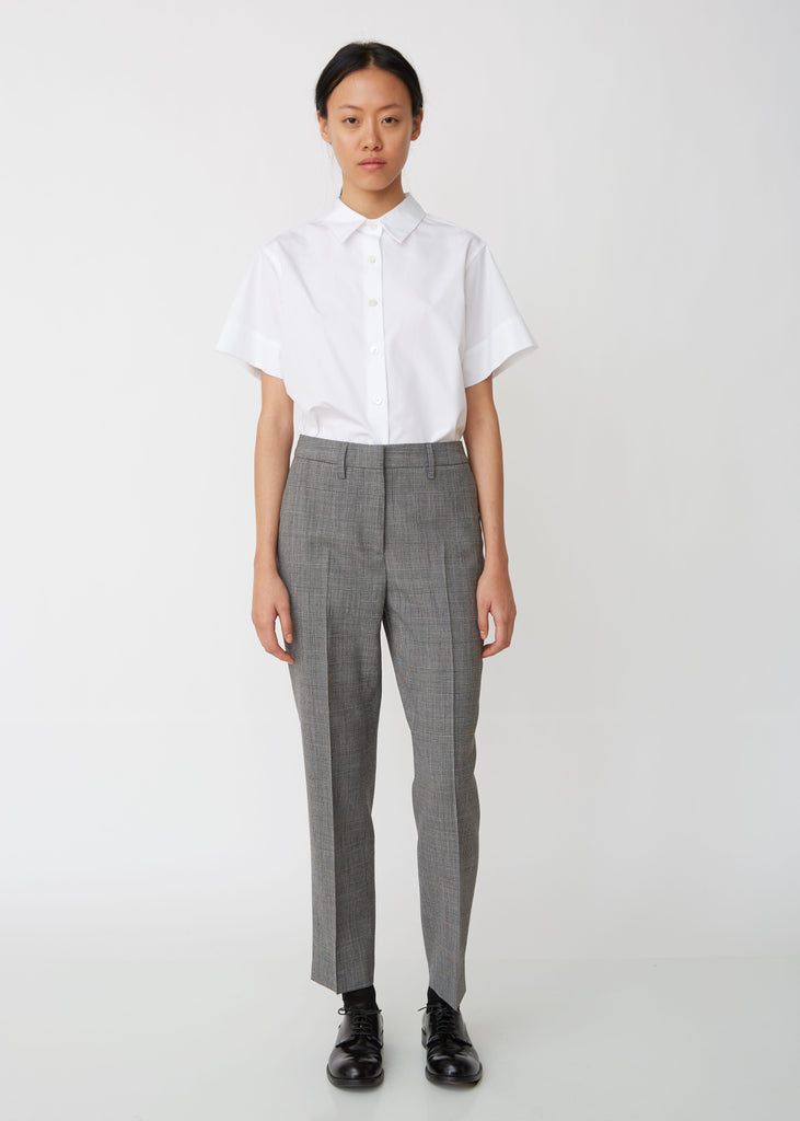 Mid-Rise Wool Cropped Trousers