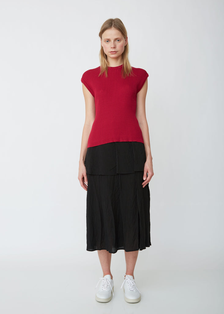 Ribbed Knitted Silk Tank