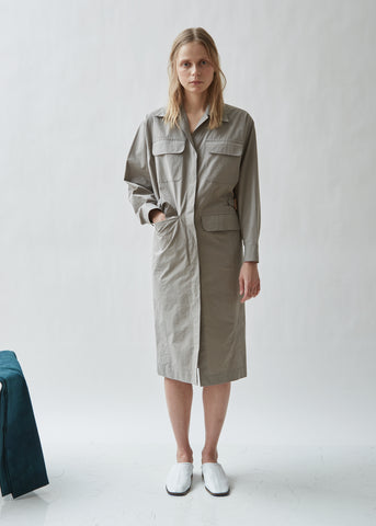 Safari Cotton Button Front Dress – La Garçonne