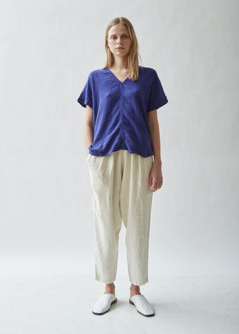 Y Linen Melange Top