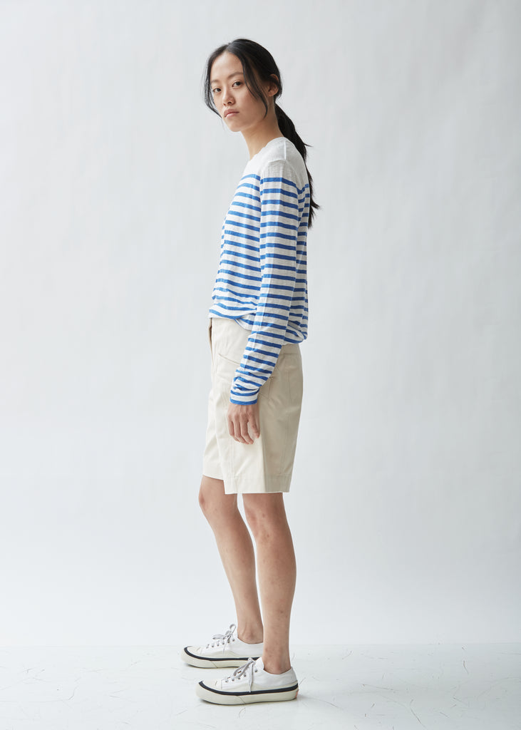 Taline Long Sleeve Striped Linen T-shirt