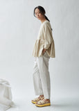 Tier Pima Cotton and Linen Pullover