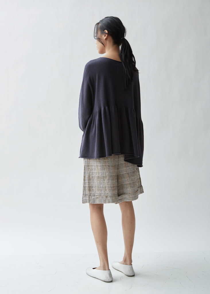 Tier Pima Cotton and Linen Pullover