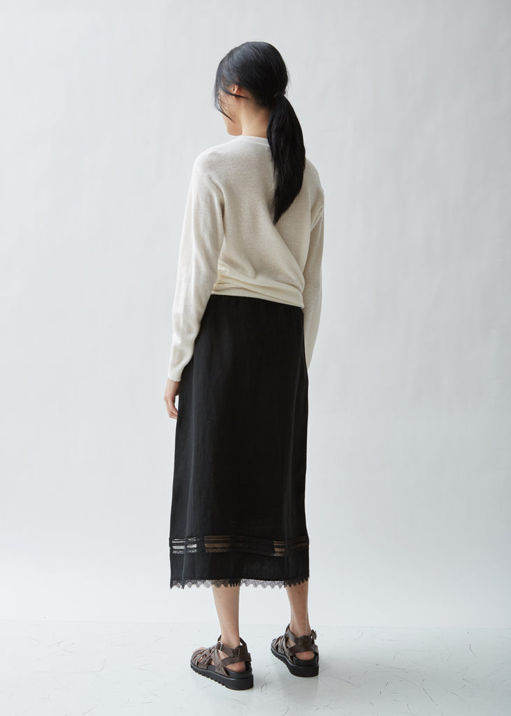 Sobral Linen Skirt With Lace Detailing