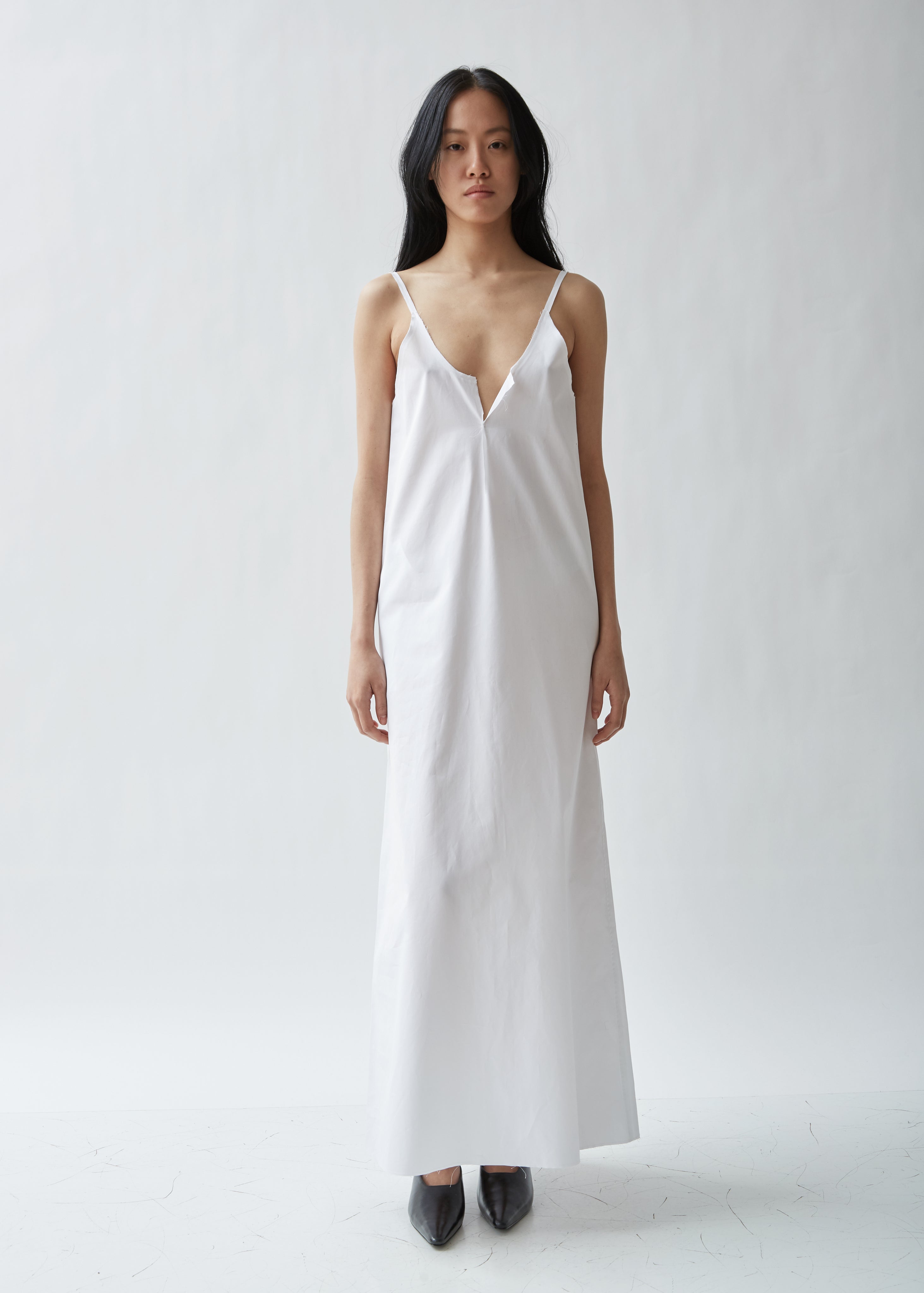 loose cotton slip dress Nude Cotton Slip Dress